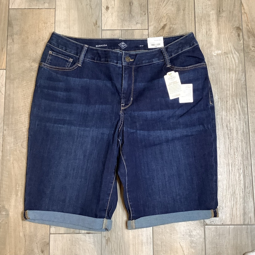 St. John's Bay Dark Blue Denim Bermuda Shorts